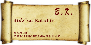 Biács Katalin névjegykártya